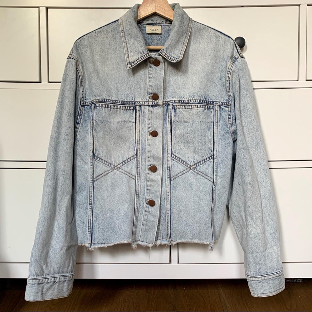 Alice + Olivia denim jean jacket cut off
